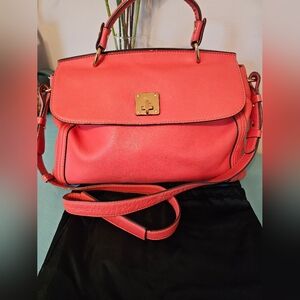 MCM Coral Leather Two Way Bag